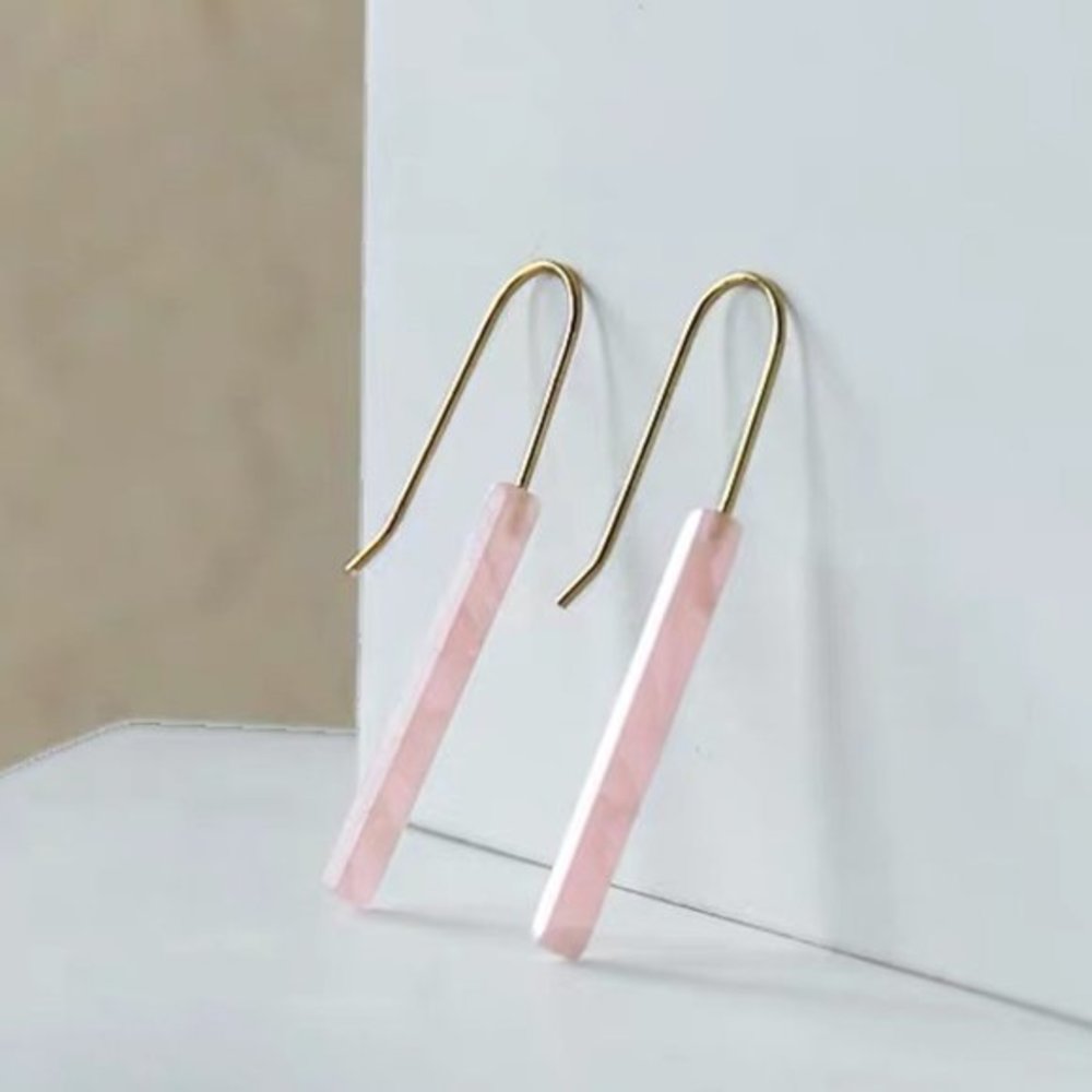 & Other Stories Simple Pink Drop Earrings